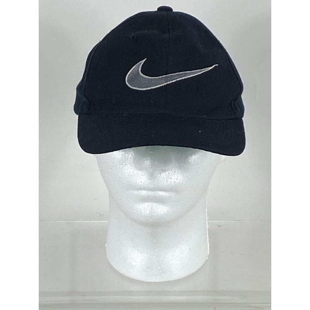 Vintage Rare H. Kap Nike Swoosh Embroidered Snapback Dad Hat Black F223
